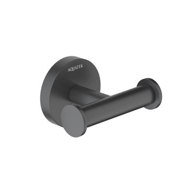 Крючок двойной AQUATEK, матовый черный AQ4202MB ОБЕРОН фото в интернет-магазине Русалия