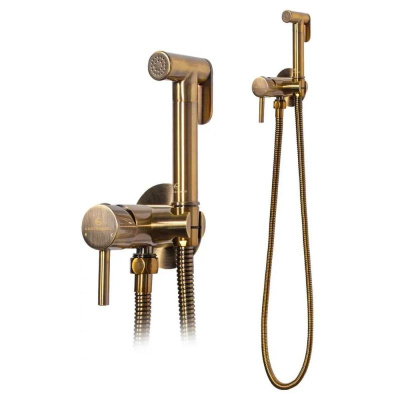 Гигиенический душ со смесителем встраиваемый Grocenberg GB001BR, бронза фото в интернет-магазине Русалия