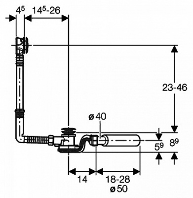 Слив-перелив полу-автоматический для ванны 150.758.21.1 Geberit фото в интернет-магазине Русалия