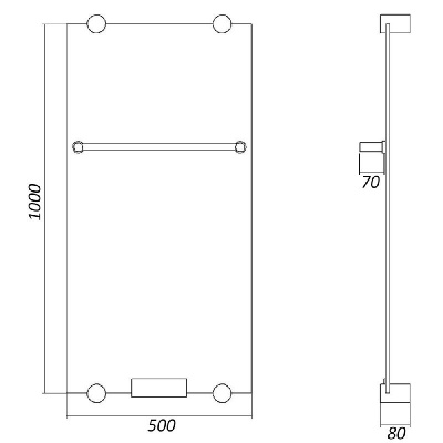 Электрический полотенцесушитель Грация 500х1000                       хром DMT 31 50x100 EK Domoterm фото в интернет-магазине Русалия