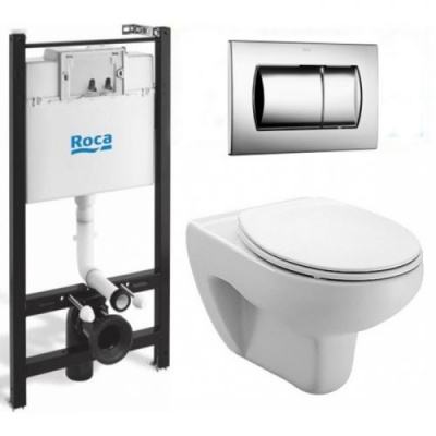 Комплект инсталляция и подвесной унитаз микролифт Mateo 893100010 Roca фото в интернет-магазине Русалия