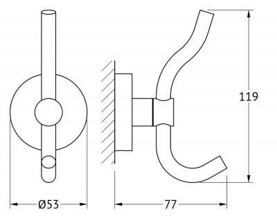Крючок-вешалка HAR 004 Harmonie Artwelle фото в интернет-магазине Русалия