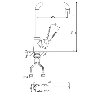 Смеситель для кухни RUSH Jawa (JA0735-23) фото в интернет-магазине Русалия