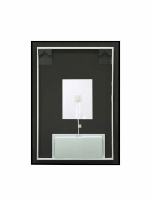 Зеркало с подсветкой Amer 500x700 черная краска, открытая подсветка, антизапотевание ЗЛП2272 Continent фото в интернет-магазине Русалия
