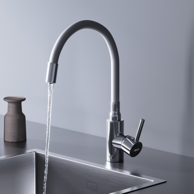 D3007633 Logic кухонный смеситель с гибким изливом, белый фото в интернет-магазине Русалия