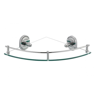 Полка угловая стеклянная Savol S-007073, хром фото в интернет-магазине Русалия