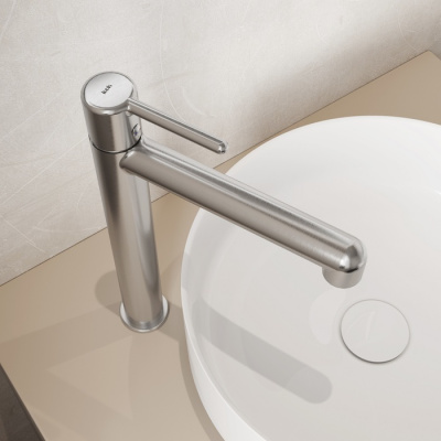 Смеситель для настольного умывальника, хром матовый, Aiger, IDDIS (AIGBC01i01) фото в интернет-магазине Русалия