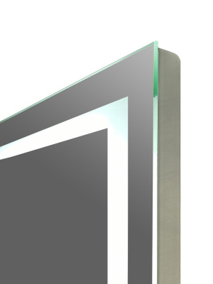 Зеркало с подсветкой Verte 800х900 часы (по центру), датчик движения ЗЛП630 Continent фото в интернет-магазине Русалия