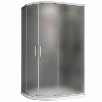 Душевой уголок ABBER Schwarzer Diamant AG01118M 80х110 асимметричный, профиль хром, матовое стекло фото в интернет-магазине Русалия