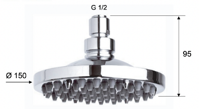 Верхний душ с шарнирным соединением 15 см Remer 359R15X фото в интернет-магазине Русалия