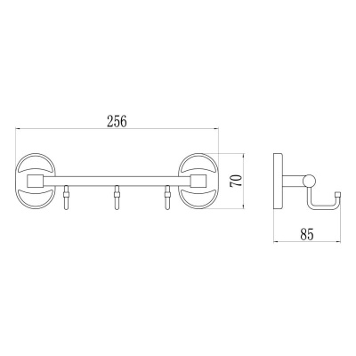 Планка с крючками Savol S-008203-1, хром фото в интернет-магазине Русалия