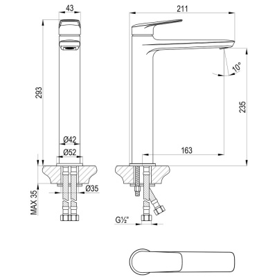Смеситель Lemark Verba для раковины (LM11409C) фото в интернет-магазине Русалия
