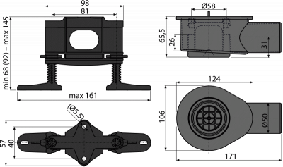 Водоотводящий желоб с двойной решеткой APZ13-DOUBLE9-950 (AG071401950) Alcaplast фото в интернет-магазине Русалия