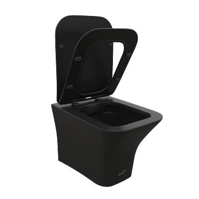 Унитаз VETTORE Aria MB подвесной безободковый черный матовый, ТЕРМООБЖИГ (не плёнка) CT7506 Ceruttispa (480х340х350) фото в интернет-магазине Русалия