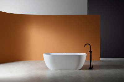 Ванна из искусственного камня ABBER Frankfurt AM9941 белая матовая 170х75х60 см фото в интернет-магазине Русалия