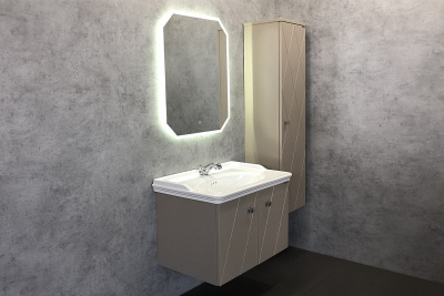 COMFORTY. Тумба-умывальник "Кремона-80" латте с раковиной 50180 фото в интернет-магазине Русалия