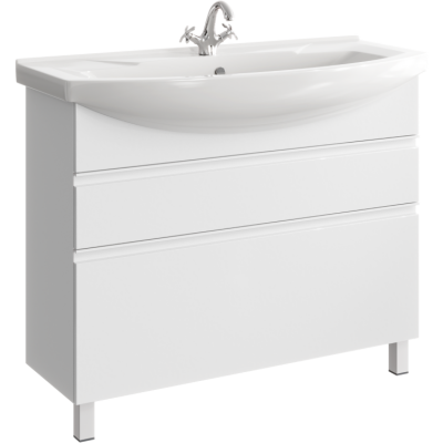 Напольная тумба 107  Rodos белый ROD01102N + умывальник Элеганс 1050 4620008197388 Aqwella фото в интернет-магазине Русалия