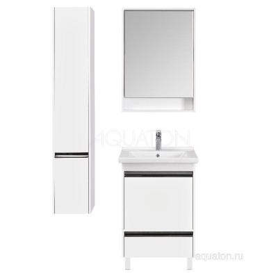 Тумба под раковину AQUATON Капри 60 белый глянец 1A230101KP010 фото в интернет-магазине Русалия