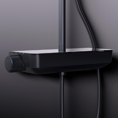 936780300 Scandinavian Pure душевая система с душевым смесителем-полкой, чёрный Damixa фото в интернет-магазине Русалия