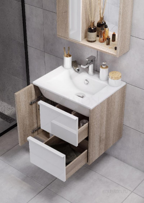 Зеркальный шкаф AQUATON Бостон 60 дуб эврика 1A240202BN010 фото в интернет-магазине Русалия