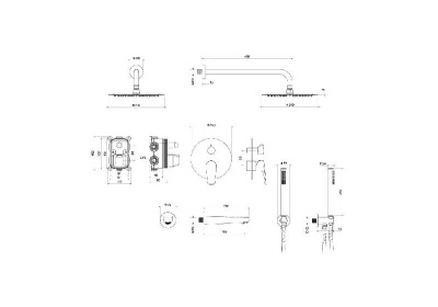 Set 4 в 1 душевой комплект AQUATEK, матовый черный AQ1173MB БЕТТА фото в интернет-магазине Русалия