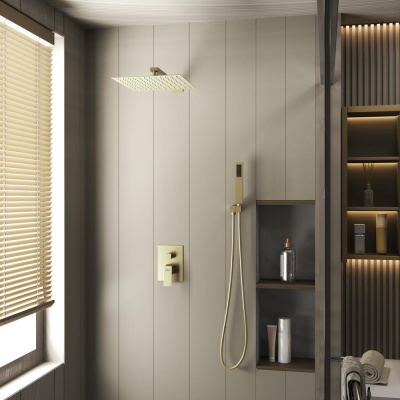 Душевая система для душа DK встраиваемая матовое золото Bayern.Liszt (DA1515707A04) фото в интернет-магазине Русалия