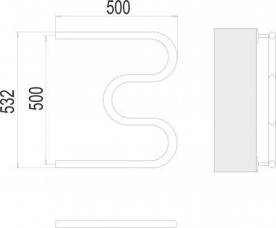 Водяной полотенцесушитель М-образный  (1")500х500 4620768881145 Terminus фото в интернет-магазине Русалия