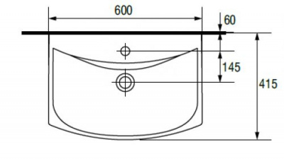 Раковина Carina 60 UM-CAR60/1 Cersanit фото в интернет-магазине Русалия