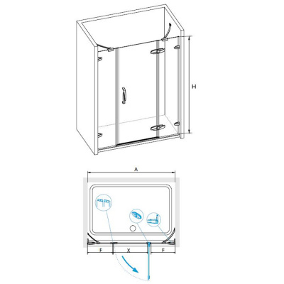 Душевая дверь RGW SA-01 1900, стекло прозрачное, профиль хром-красный фото в интернет-магазине Русалия