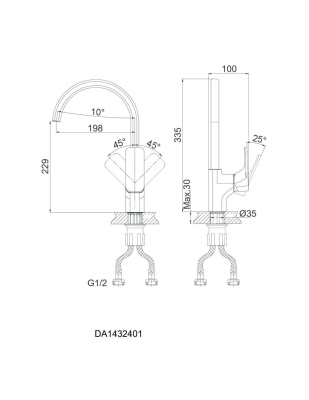 Смеситель для кухни DK Berlin Humboldt (DA1432412) фото в интернет-магазине Русалия