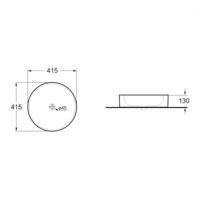 Раковина керамическая Vincea VBS-104, 415*415*130, накладная, цвет белый фото в интернет-магазине Русалия