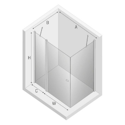 Душевое ограждение NEW TRENDY NEW SOLEO BLACK 120x90x195 K-0551 (черный) фото в интернет-магазине Русалия