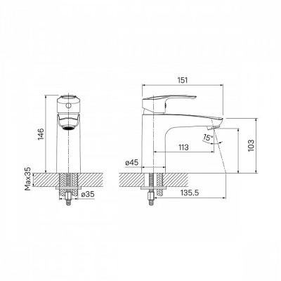 Смеситель для умывальника IDDIS Ray (RAYSB00i01) фото в интернет-магазине Русалия