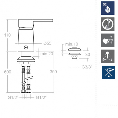 Встраиваемый смеситель для биде однорычажный DRAKO SA3323 Ramon Soler фото в интернет-магазине Русалия