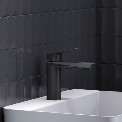 400210300 Merkur смеситель для умывальника, чёрный фото в интернет-магазине Русалия