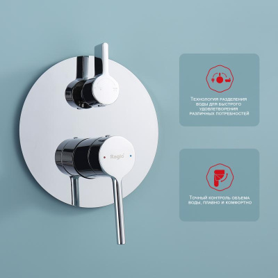 Душевая система встраиваемая Raglo R20.27, хром фото в интернет-магазине Русалия
