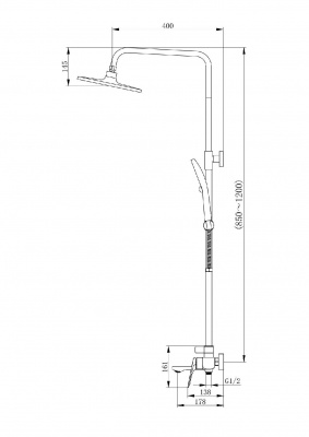 Душевая стойка HAIBA со смесителем 3 режима хром (HB24816) фото в интернет-магазине Русалия