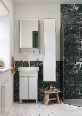 Зеркальный шкаф AQUATON Рико 50 белый, ясень фабрик 1A212302RIB90 фото в интернет-магазине Русалия