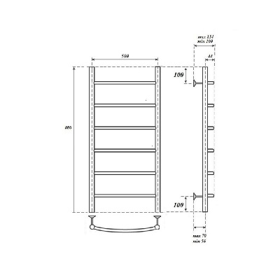 Полотенцесушитель электрический Point Афина PN04158BRE П6 500x800 левый/правый, бронза фото в интернет-магазине Русалия