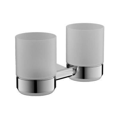 Стакан для ванной комнаты двойной BELZ B91108, хром фото в интернет-магазине Русалия