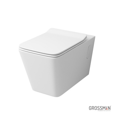 Унитаз подвесной безободковый с сиденьем микролифт GR-4414S Grossman фото в интернет-магазине Русалия