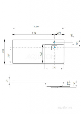 Раковина AQUATON Лондри 1050 белая правая 1A72223KLH010 фото в интернет-магазине Русалия