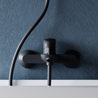 D4011022 Prime new cмеситель для ванны и душа, черный фото в интернет-магазине Русалия