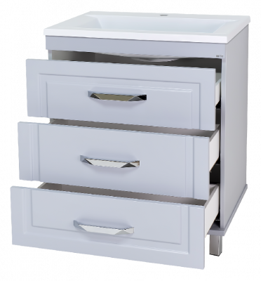 Тумба Терра 70 (серая) с раковиной Cersanit Como 70 Misty фото в интернет-магазине Русалия