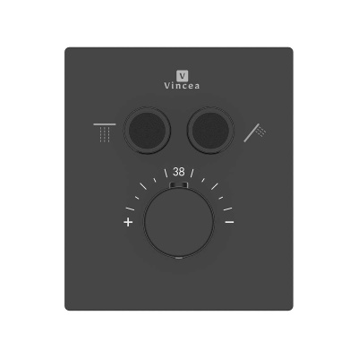 Душевой комплект Inspire VSFW-3I21MT1RMB встраиваемый, термостатический, двухрежимный, черный Vincea фото в интернет-магазине Русалия