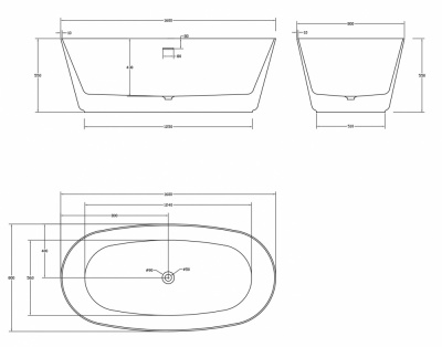 Ванна из искусственного камня ABBER Stein AS9606 белая матовая 160х80х55 см фото в интернет-магазине Русалия