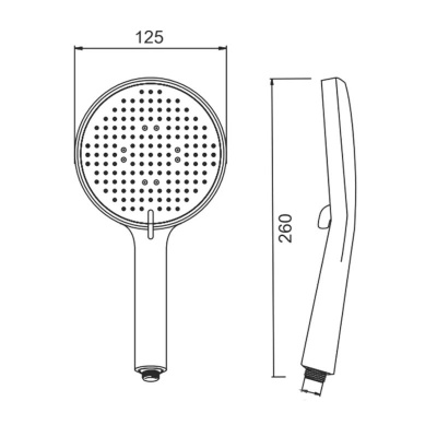 Лейка для душа Splenka S450.50.06, черный фото в интернет-магазине Русалия