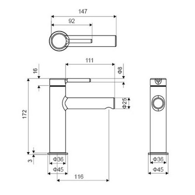 Смеситель для умывальника EXCELLENT Pi AREX.1201CR (хром) фото в интернет-магазине Русалия