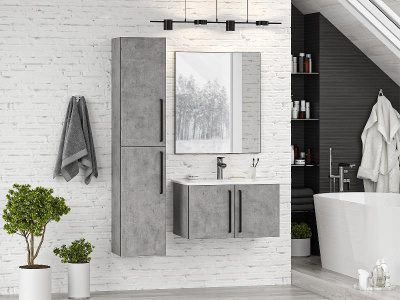 Тумба Rock 75 подвесная с раковиной Sanita Luxe Quadro 75 Brevita фото в интернет-магазине Русалия