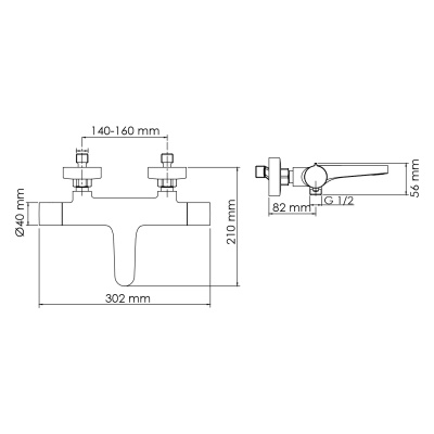 Elbe 7411 Thermo Термостатический смеситель для ванны Wasserkraft фото в интернет-магазине Русалия